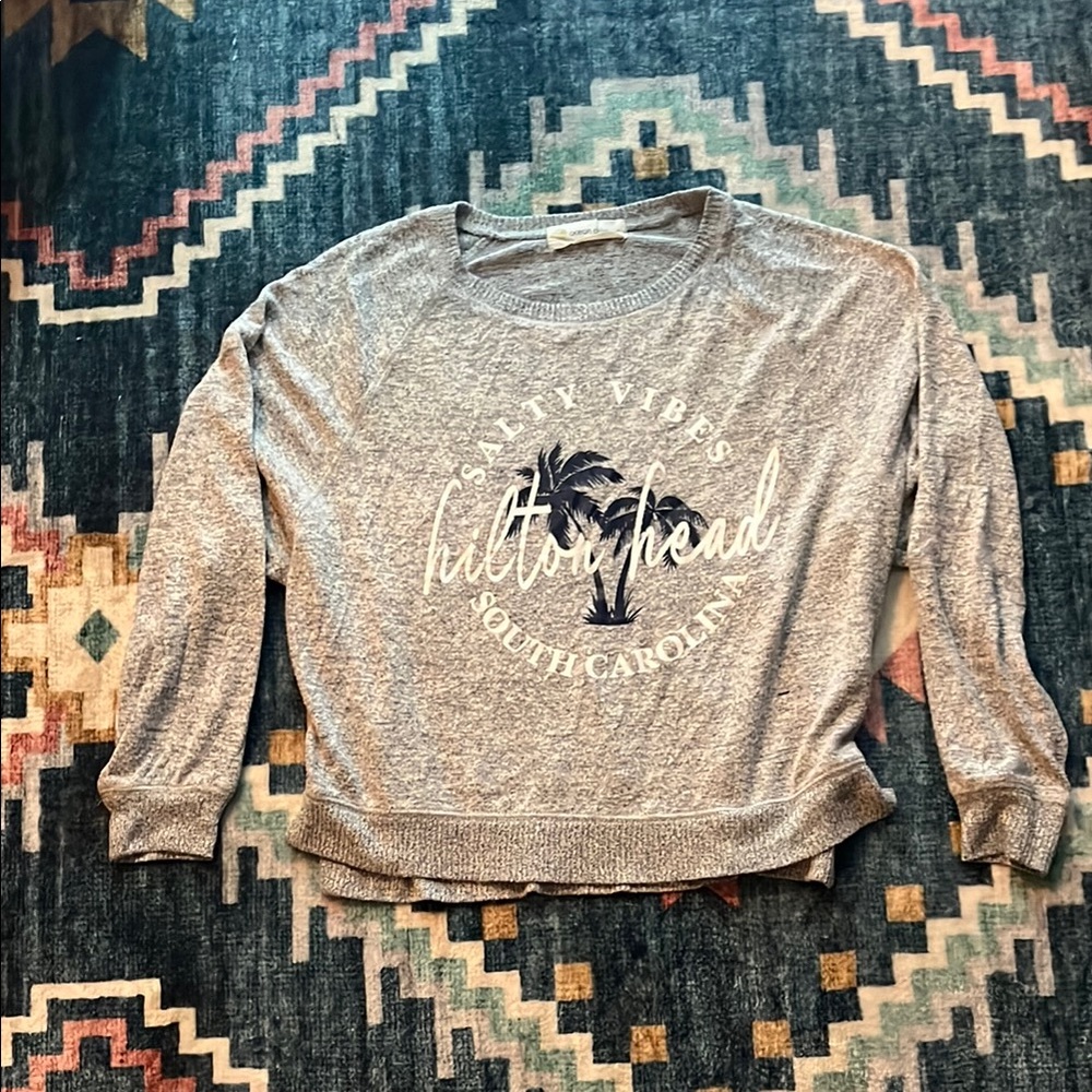 Ocean Drive Gray Sweatshirt with White Print